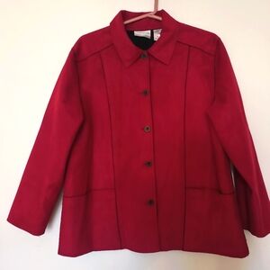 Bright red button up jacket Size 13 P